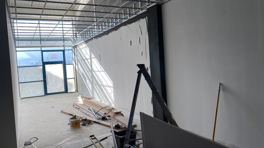 Suspended ceiling grid installation in progress at a property in Limerick by AR Construction